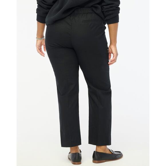 J Crew Women’s 4 28 x 27 Pants Sailor Linen Cotton Blend Tapered Leg Ankle Black - Picture 15 of 16